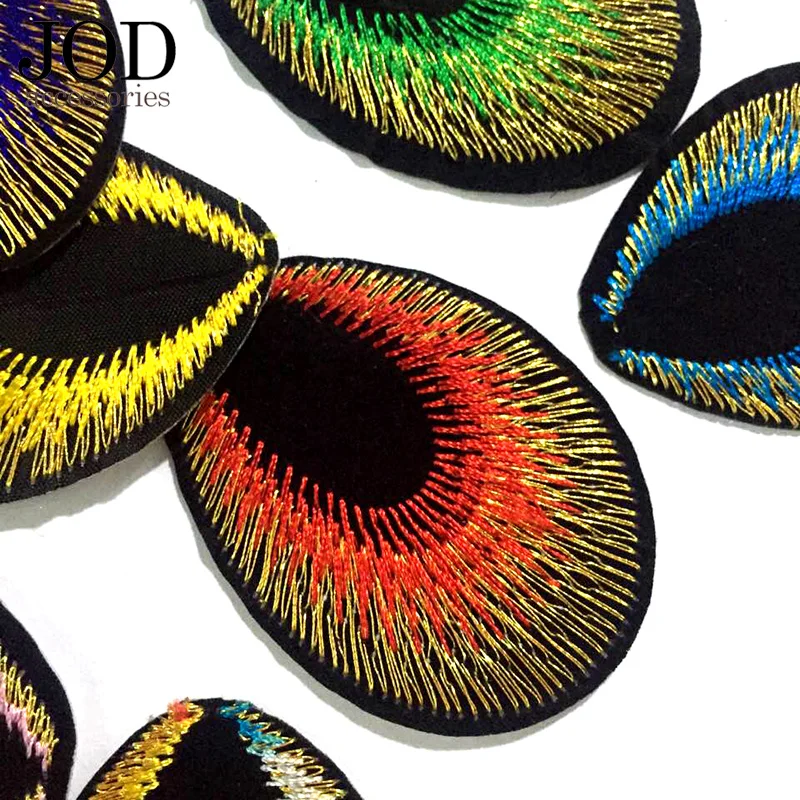Цветные перья павлина вышитые нашивки с полосками для одежды значки Аппликации