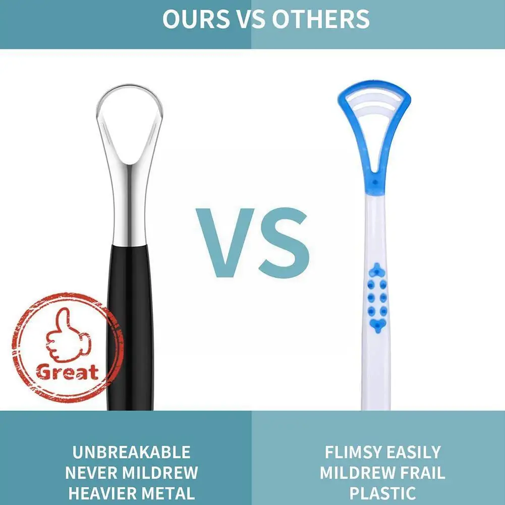 

1pcs Steel Tongue Scraper Brush Reusable Eco-friendly Healty Care Breath Supplies Scraper Oral Remove Bad Tongue C6S6