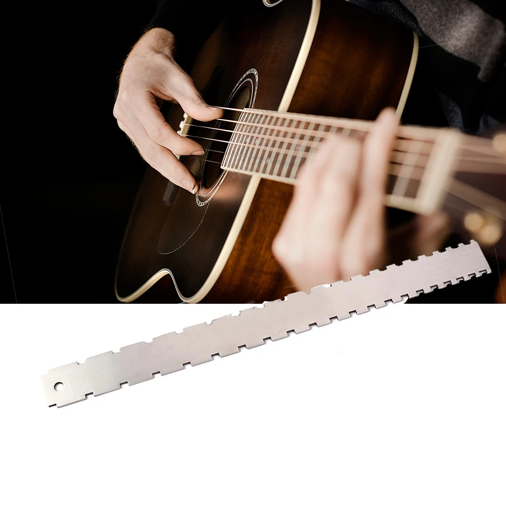 Portable Repair Gauge Measuring Notched Straight Edge Radius Musical Instruments Luthiers Tool Stainless Steel Guitar Neck Ruler | Спорт и