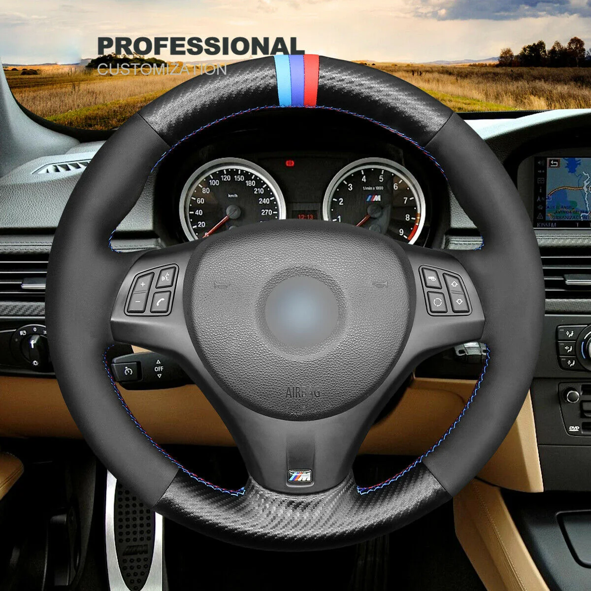 

Сделай Сам ручная строчка PU углеродное волокно черная замша для BMW 1 серии E81 E82 E87 E88 M3 E90
