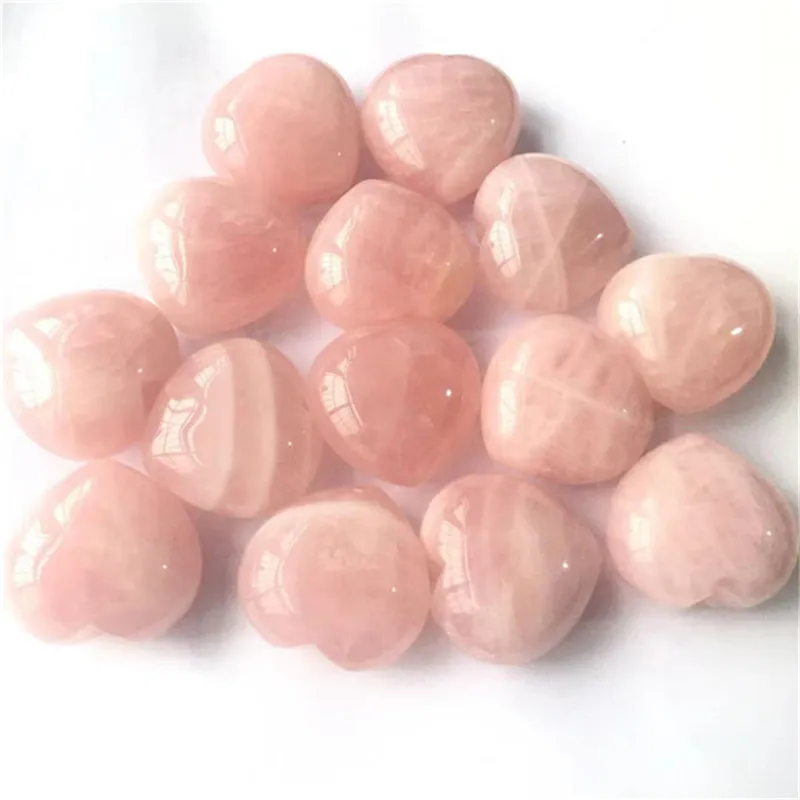 

Rose Quartz Heart Natural Crystal Hand Made Gemstones For Healing Reiki