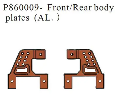 RGT RC Spare Parts P860009 Front/Rear body plates(AL.) For EX86100 Rock Cruiser RC Crawlers