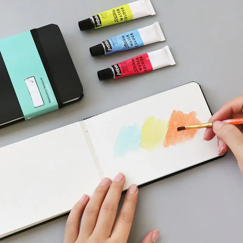 

PU Leather Cover Watercolor Book A6 Paper Hand Book Hand-painted Sketch Travel Portable Painting Art Supplies