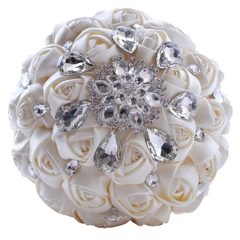 

Hot Selling 1pc/lot Cream Wedding Bouquets Bridesmaid Wedding Bouquet for wedding decoration