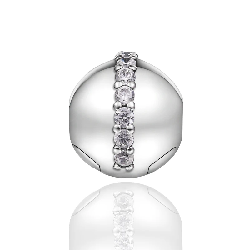 

Summer Ocean Sparkling Line Clip Charm 100% Sterling Silver Jewelry Fits Original European Bracelets & Necklace Woman DIY Beads