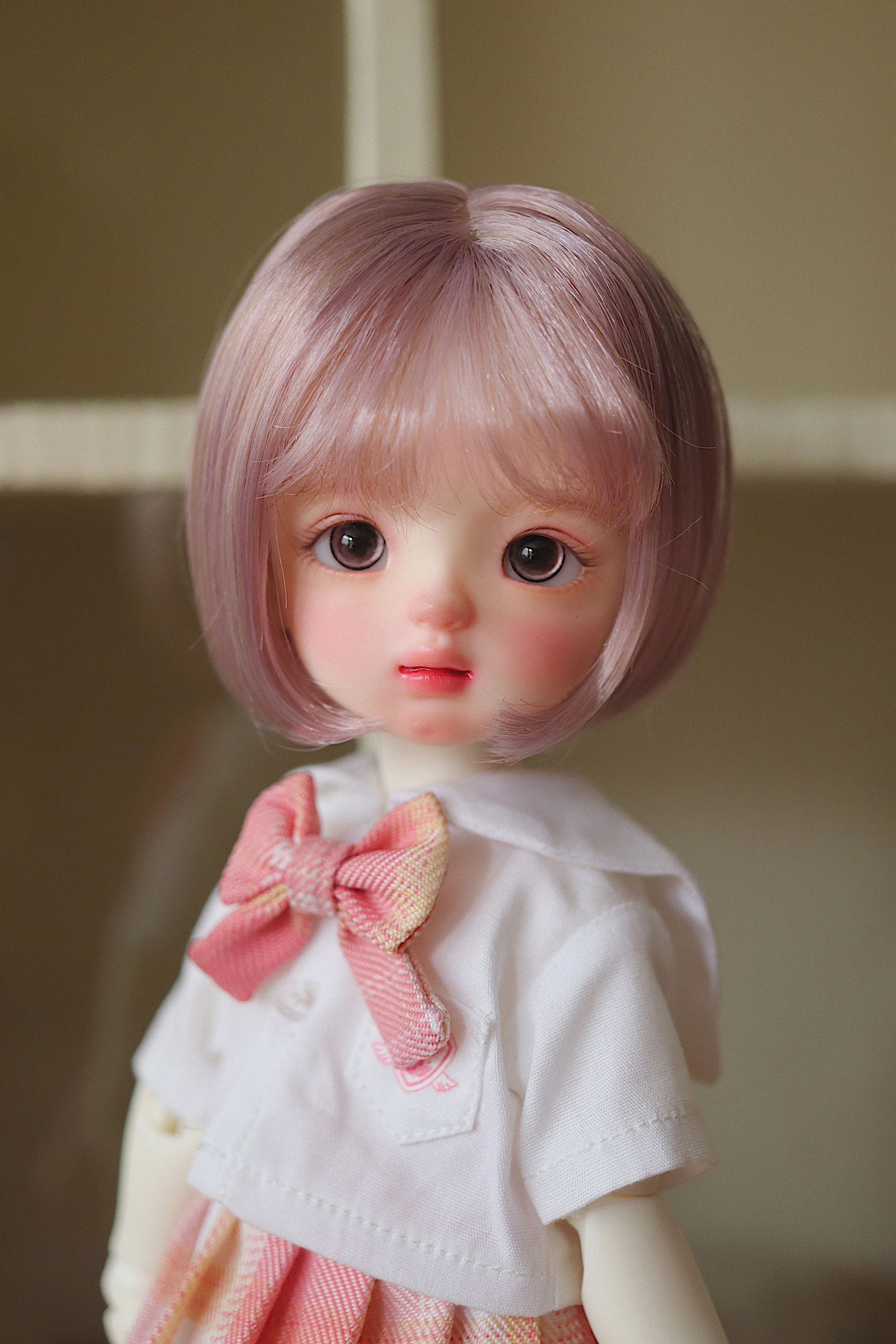 

BJD Doll Wig Suitable for 1-4 1-6 size casual cute multi-color sister head milk silk bob head Wig Doll Accessories