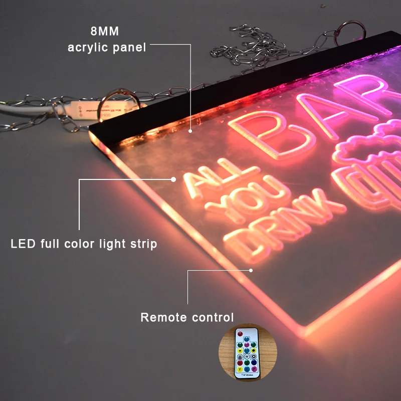 Изготовленный На Заказ DIY rgb полный Цвет светильник полосы акриловую поверхность