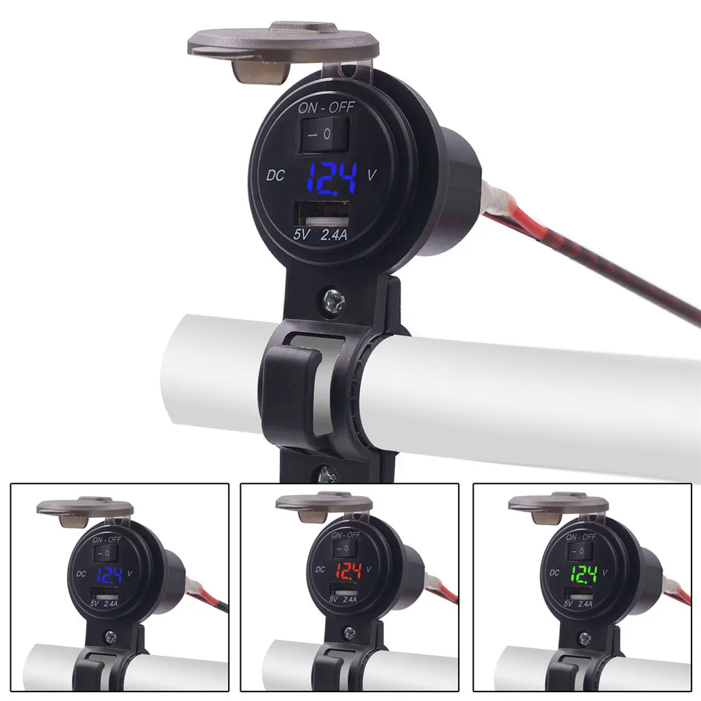 2.4A водонепроницаемый USB порт автомобильное зарядное устройство Прикуриватель