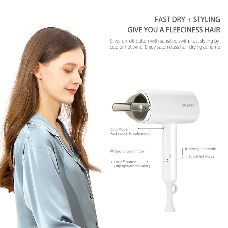 ROSPEC портативный Анионный фен Nanoe водяной ионный Уход за волосами