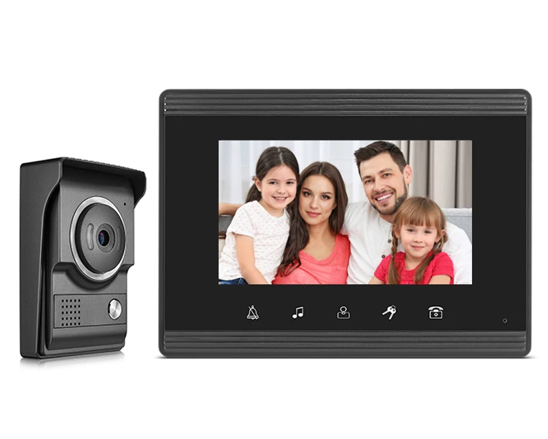 

4 проводных видеодомофона, электронный дверной звонок с цветным TFT монитором 7 дюймов, камера для умного дома