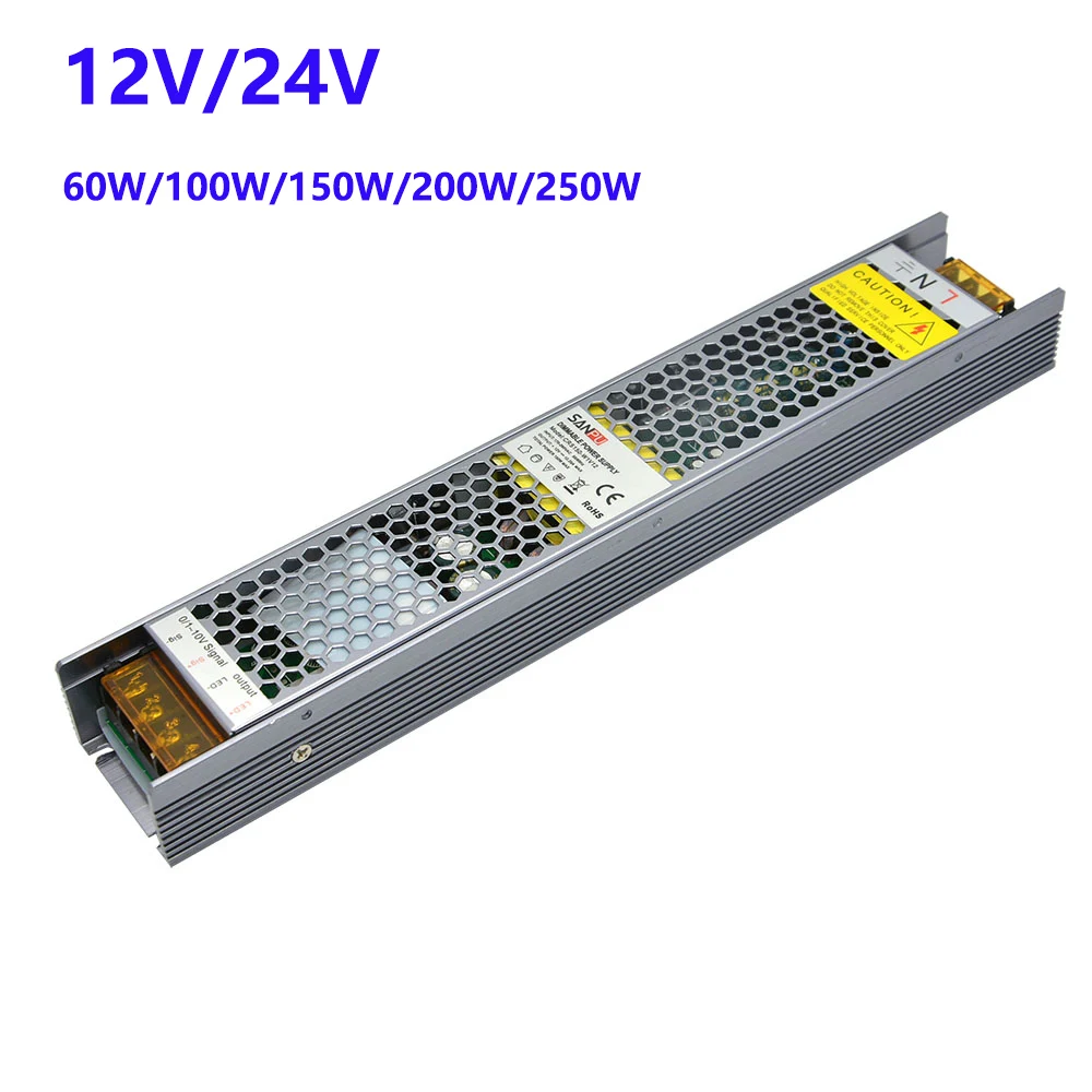 

Dimmable Power Supply 60W-250W DC Constant Voltage LED Driver 0-10V Traic SCR 220V-12V/24V Transformer CRS