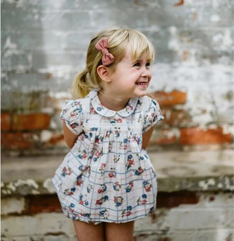 

Retro Flroal Baby Girls Shirt and Shorts 2021 New Summer LCC Brand Infant Toddler Girl Bloomers Blouse Child Tops Clothes Suit