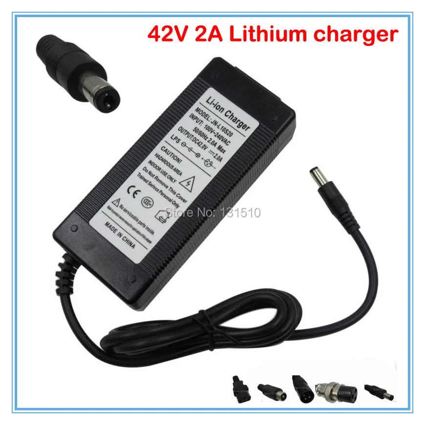 36V 2A DC литий-ионный аккумулятор зарядное устройство выход 42V 2A зарядное устройство используется для 36V 10S 10AH 12AH 15AH 20AH Ebike литиевая батарея Зарядка