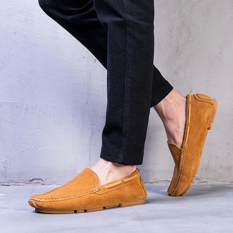 New Outdoor Fashion Men Loafers Moccasins Casual Leather Shoes Men's Slip On Driving For Man comfortable w4 | Обувь