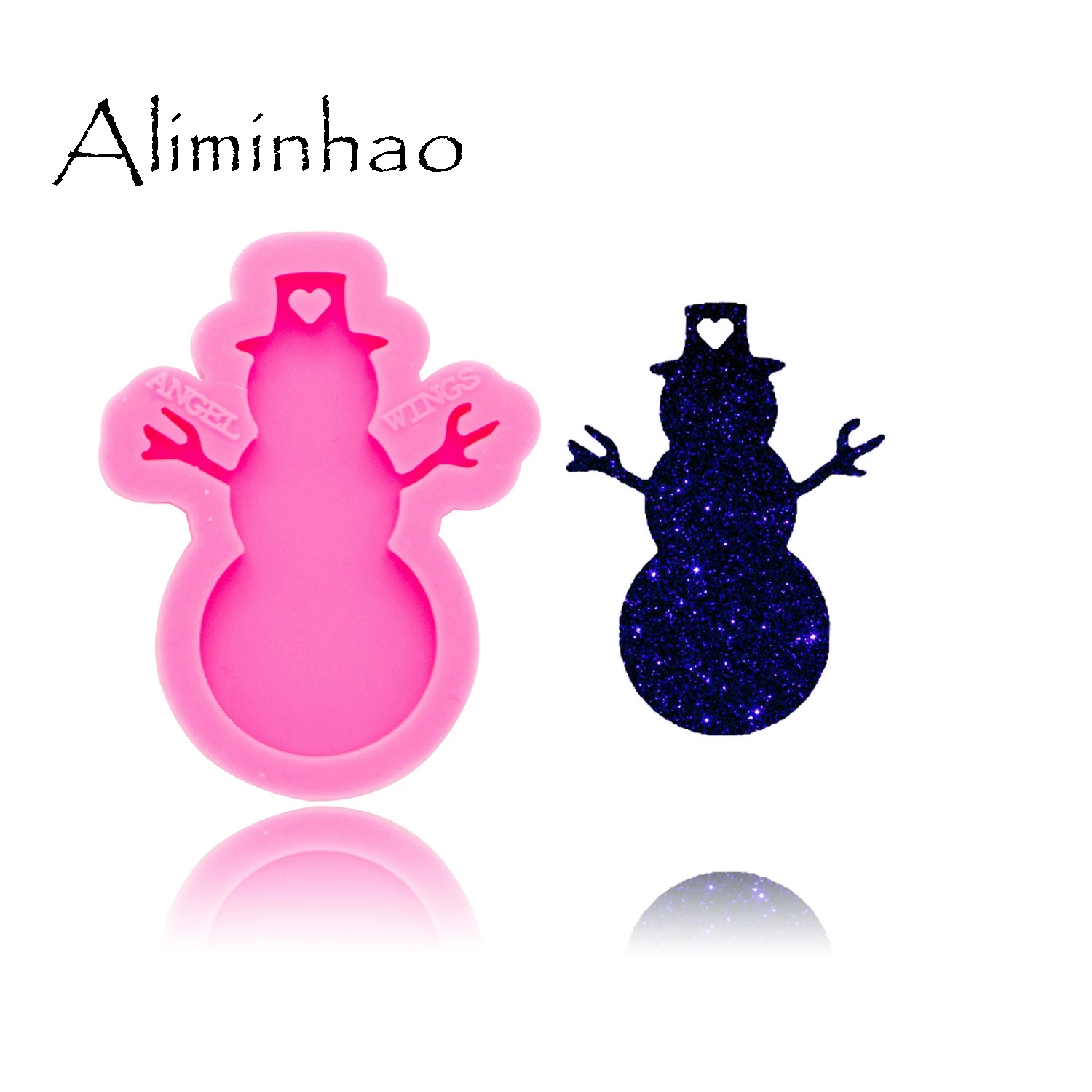 DY0254 блестящая Рождественская декоративная форма снеговика силиконовые формы DIY