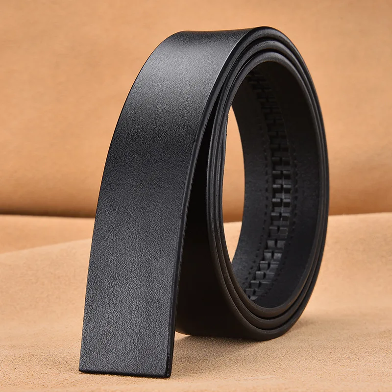 

Cowhide Leather Belt No Buckle for Men's Automatic Buckle Belt Without Buckle Fashion Genuine Leather Belt No Buckle 3.5cm