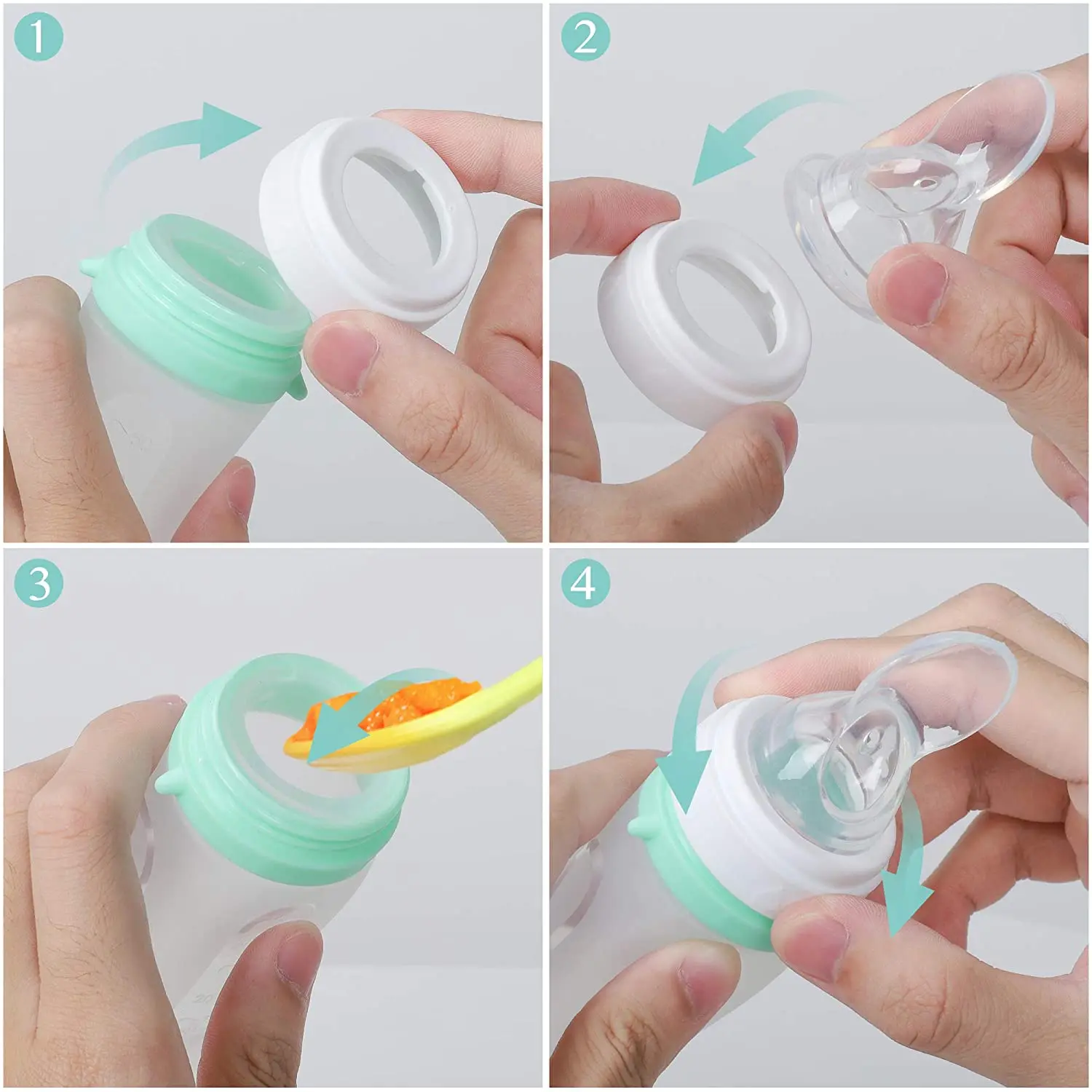 

Baby Fruit Vegetable Dual Purpose Fruit and Vegetable Bite Bag Rice Cereal Spoon Food Feeding Spoon Portable Rice Cereal Bottle