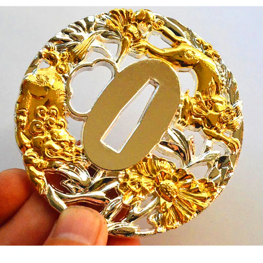High Quality Alloy Tsuba Guard For Japanese Sword Samurai Katana W Flower Lion Beautiful | Swords