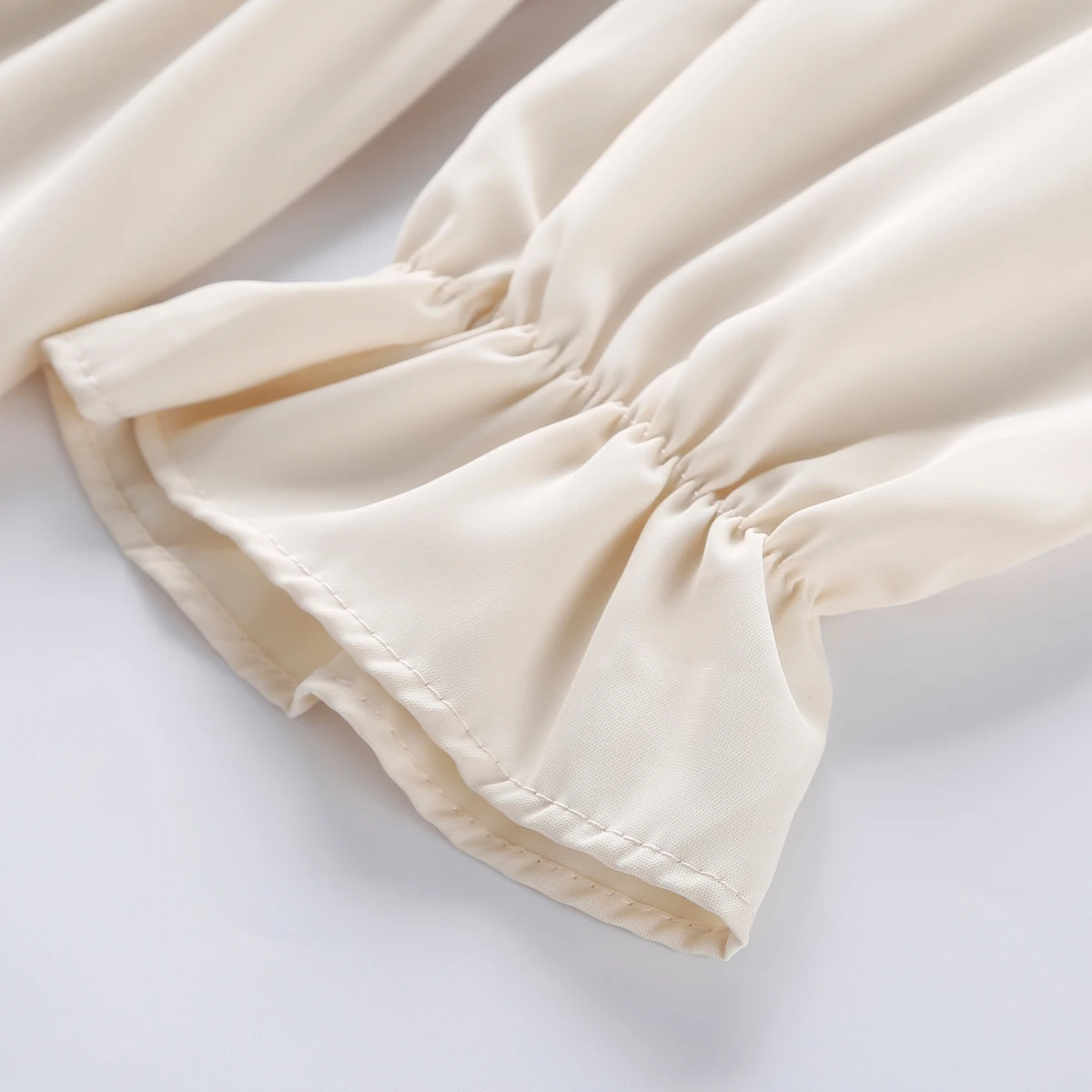 

COIGARSAM Ruffles Women dress New Full Sleeve Dresses Green Apricot 2657