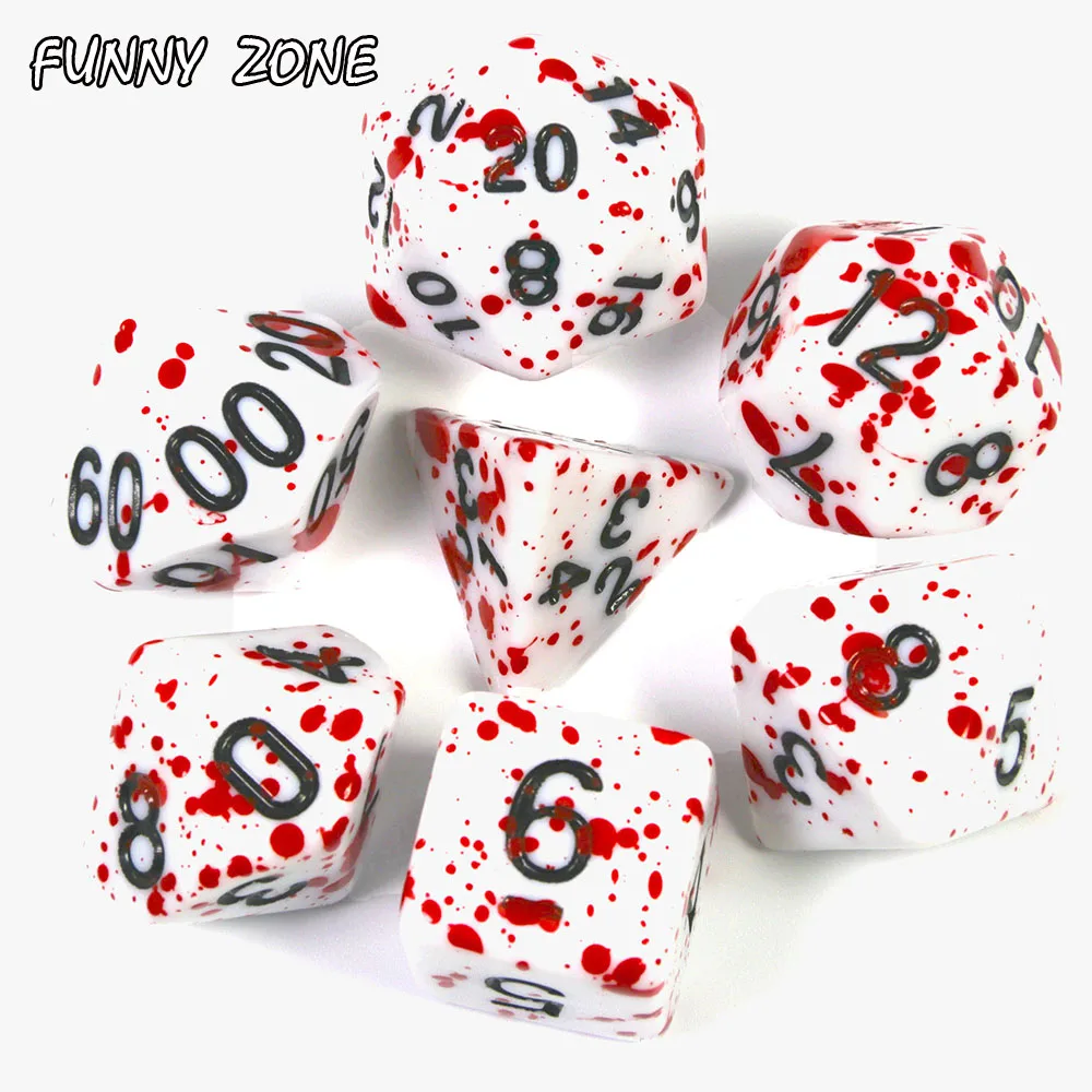 7 шт./компл. непрозрачные ретро-игральные кости D4-D20 TRPG набор красочных