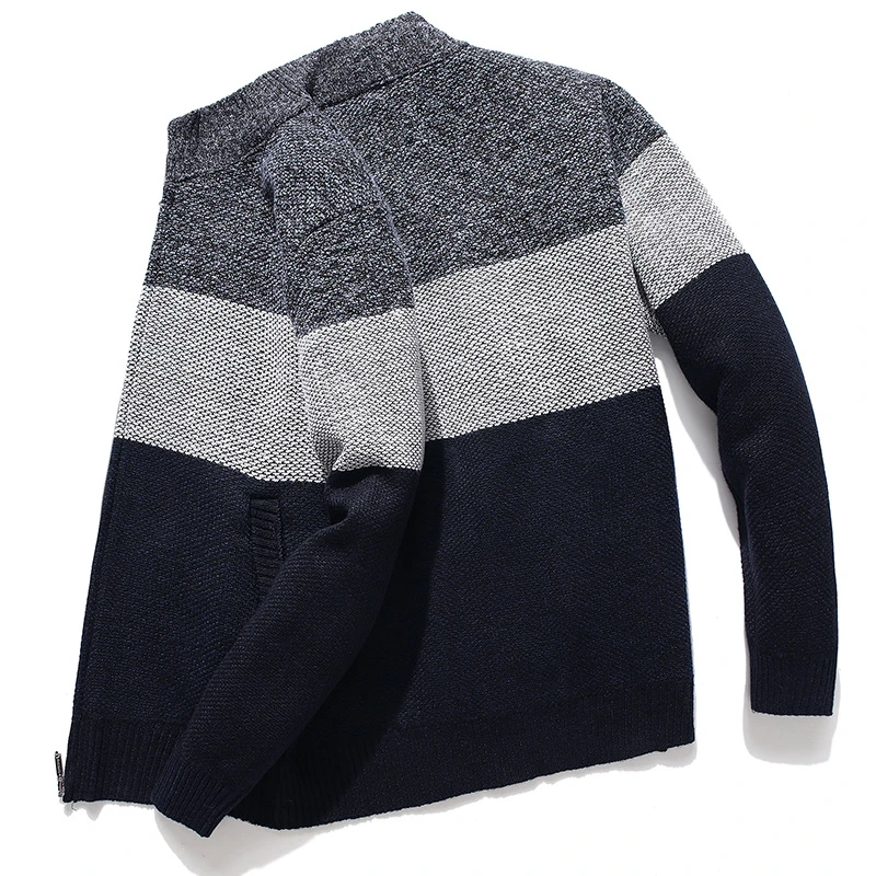 2020 new cardigan men sweater striped grey mens sweater oversized knitted cardigan warm clothes for man 3xl korean style homme free global shipping