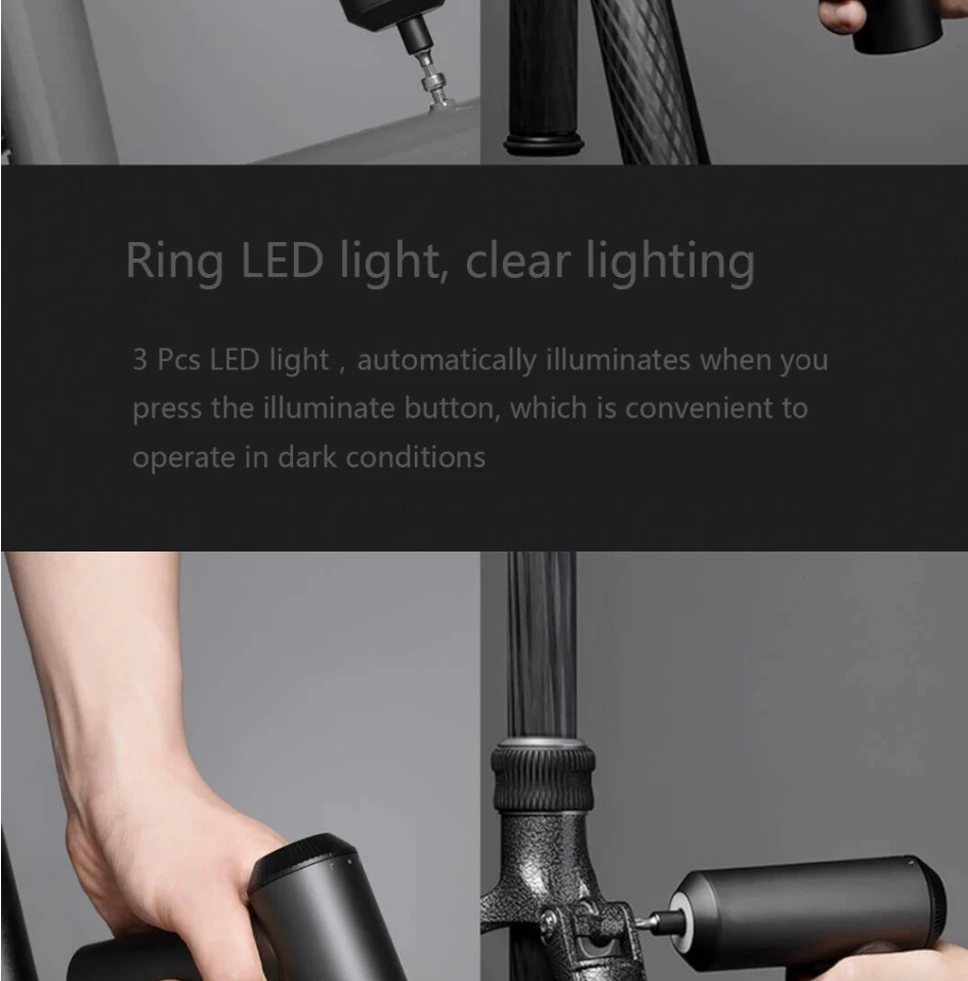 xiaomi mijia домашняя электрическая отвертка 5N. m большой крутящий момент PH1 H3 SL4 Набор отверток 12 шт. S2 бит 2000amh батарея 3,6 В