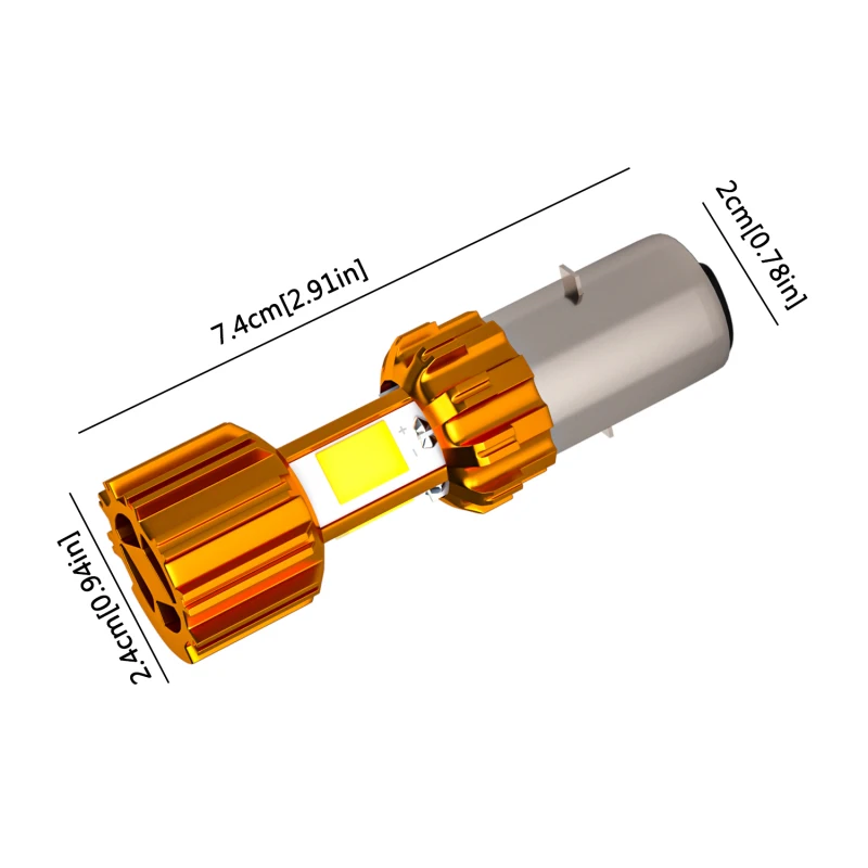 

Motorcycles Headlight 6500k White Super Bright BA20D 12V LED High/Low Beam Led Bulbs 1200LM Super Bright Autobike Fog Lamp