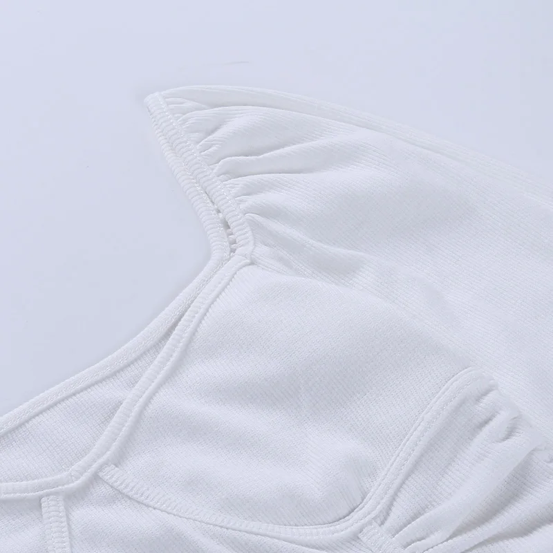 

Darcydebie New Style Versatile Casual Women Clothes Micro Trumpet Sleeve Blouse Fashion Square Neck Open Back Slim Top