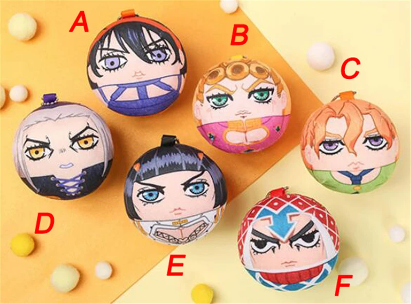 Cute Bizarre Adventure Cartoon Golden Wind Giorno Giovanna Pendant Plush Doll Keychain Anime Keyring Toy Christmas Boy Girl Gift | Украшения
