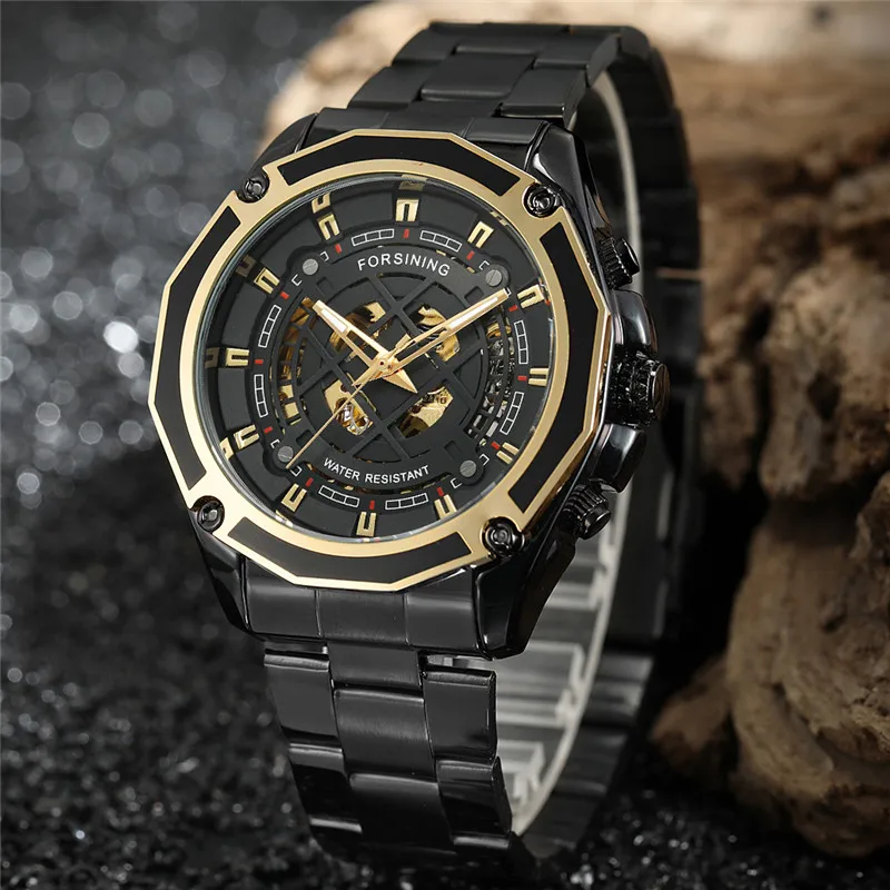 FORSINING автоматические механические мужские наручные часы военные спортивные