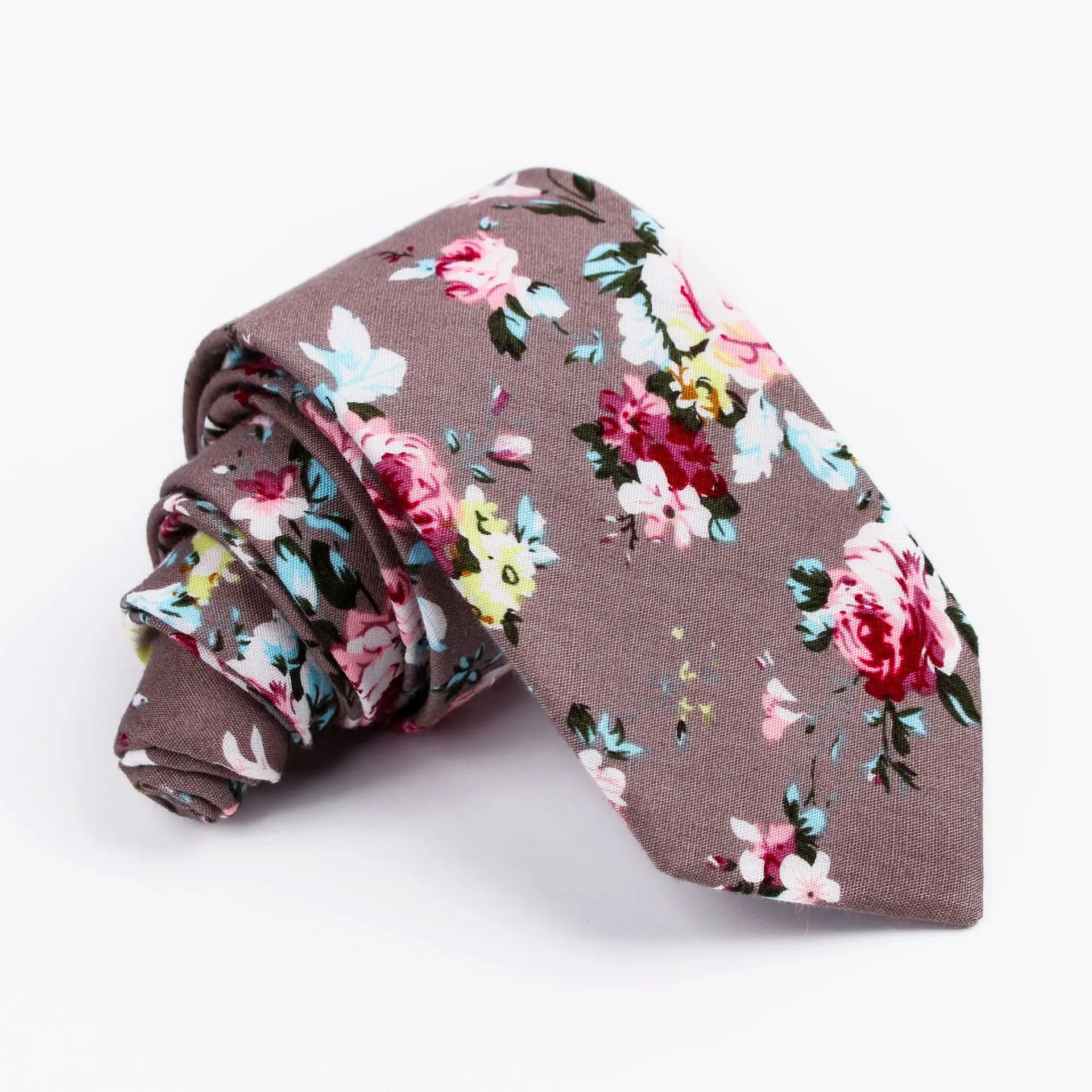 

2020 6.5cm Floral Narrow Tie for Mens Cotton Neckties Classic Skinny Neck Ties Texture Wedding Party Gravata Custom Logo