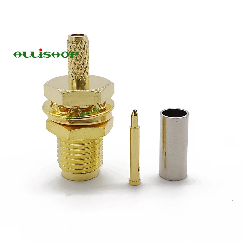 ALLiAHOP RP SMA гнездо Гайка RF коаксиальный разъем обжимной для RG316 RG174 LMR100 кабель прямой