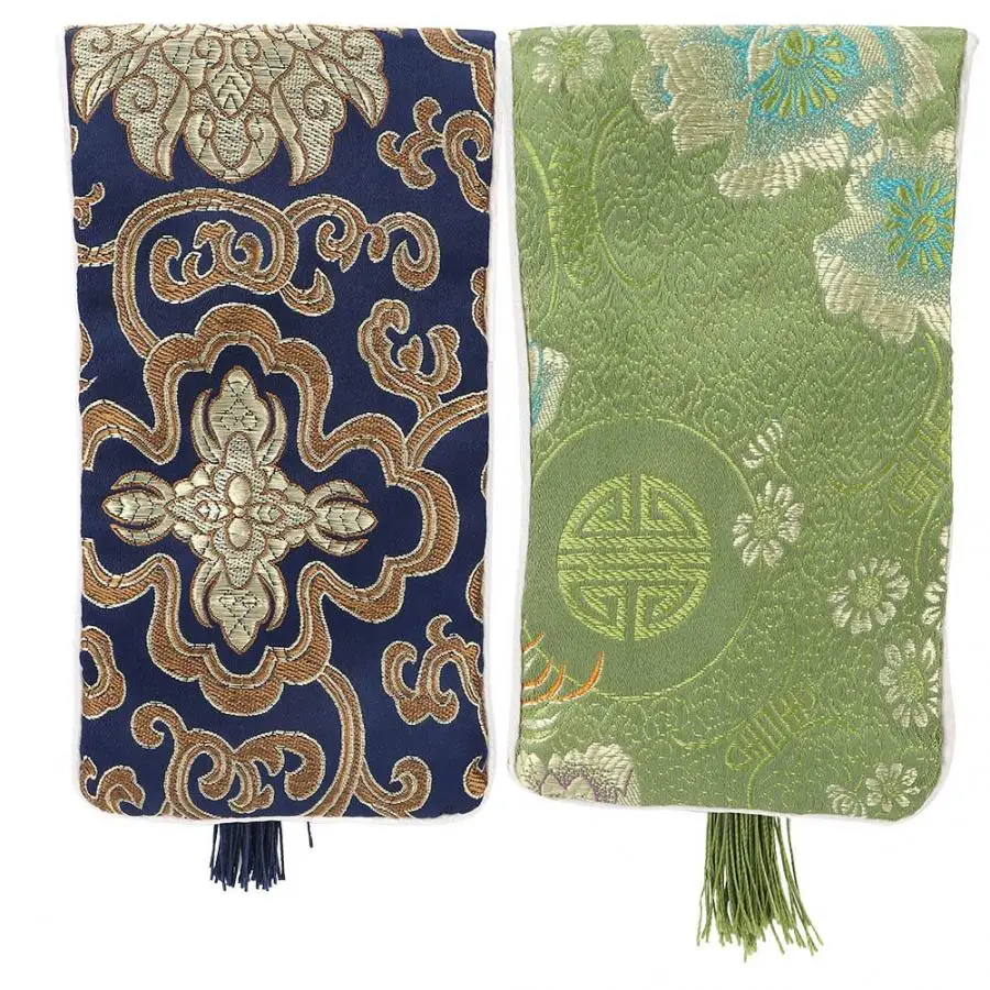 Винтажный китайский стиль вышитые украшения сумка для хранения переносной очки