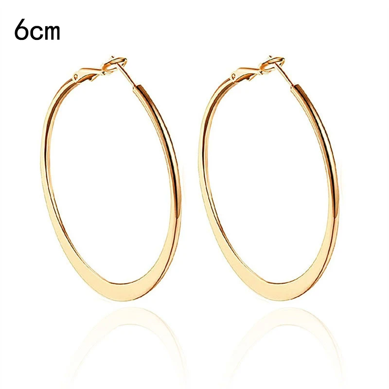 

DoreenBeads 4-6cm Hoop Earrings For Womens Daily Accessories Concise Round Rose Gold Color Earrings Sensitive Birthday Gift