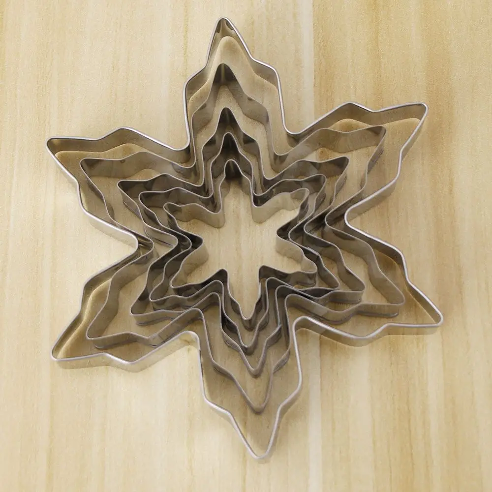 5 шт. Снежинка Нержавеющая сталь печенья прессформы торта пресс формы для