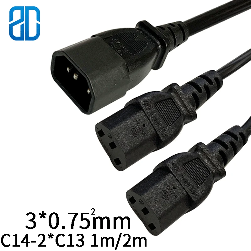2 м C14 * C13 IEC320 штепсельная Вилка для Женский удлинитель переменного тока Кабель
