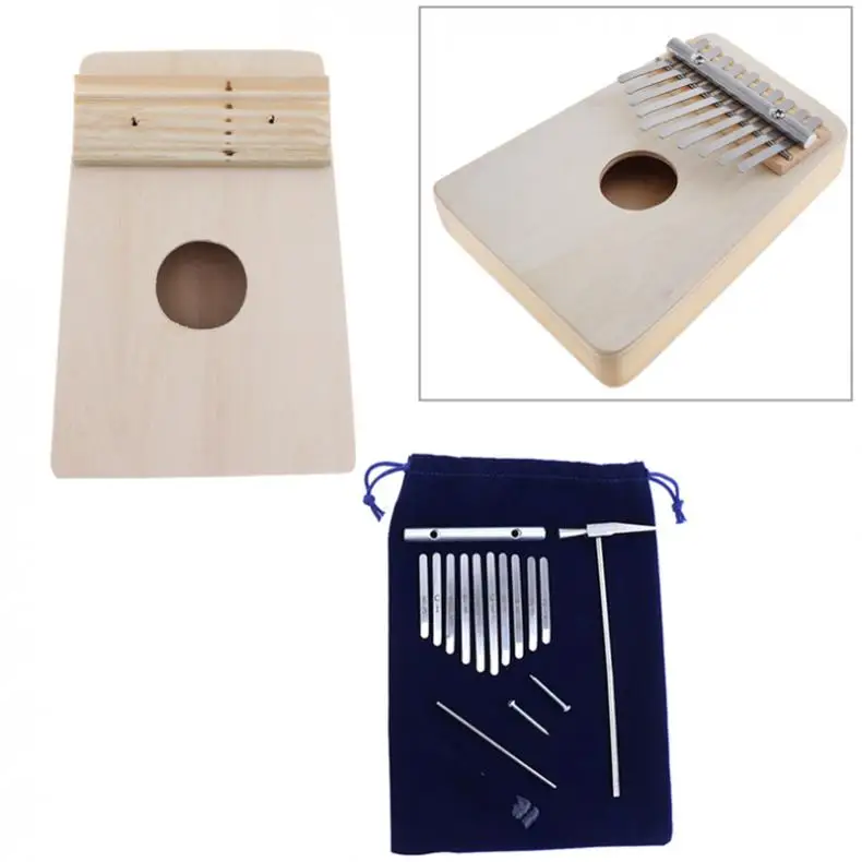 Kalimba набор с 10 клавишами DIY из бука пианино мбира мини музыкальный инструмент