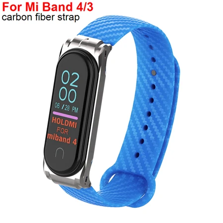 Цветной силиконовый ремешок mi Band 4 3 для mi Band 4 3 браслет из углеродного волокна для Xiaomi mi band 4 удлиненный спортивный ремешок mi Band 2 - Цвет: For Miband 4 3