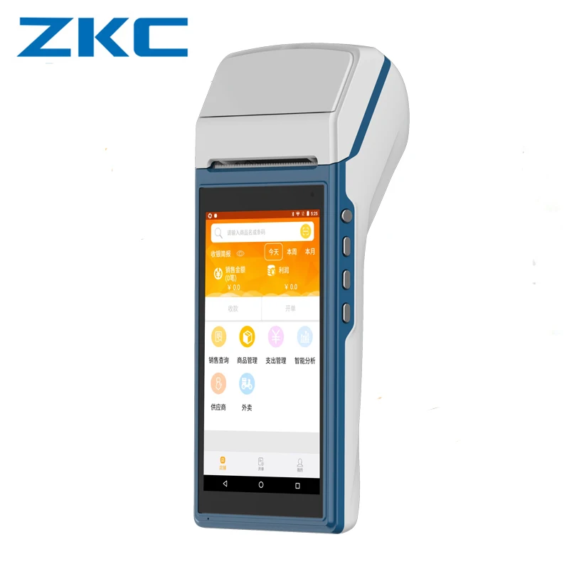 Ручной NFC pos терминал ZKC5501 с сенсорным дисплеем 3G WIFI Bluetooth qr код сканер биллинг