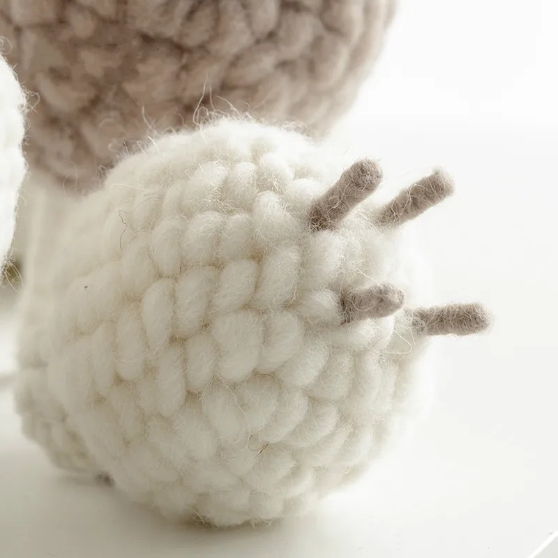 Шерстяные войлочные овцы миниатюрные фигурки скандинавские мягкие игрушки