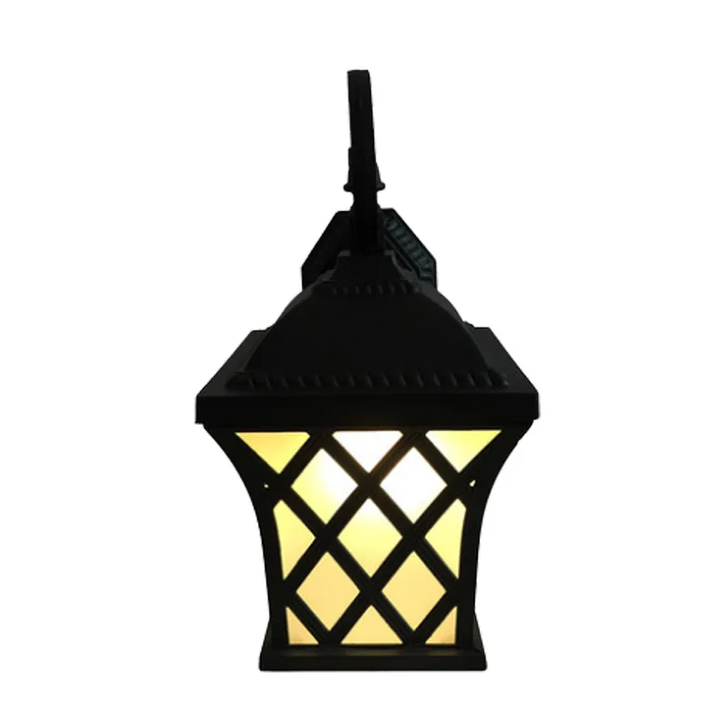 

Retro European outdoor waterproof wall lamp Loft led antirust black corridor Fence Doorway patio Home dec light WF1019