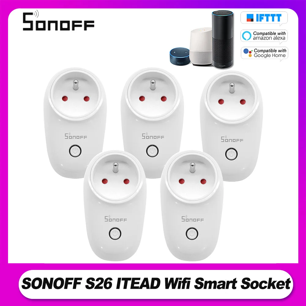 Умная Беспроводная розетка SONOFF S26 ITEAD с Wi Fi зарядный адаптер дистанционным