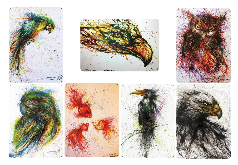 Винтажные металлические таблички в виде животных с изображением - Цена: 410.4