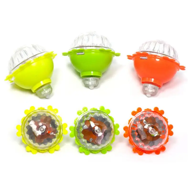 

10 Pcs/set Colorful Children Plastic Flash Gyro Light-emitting Gyros Friction Magic for Kids Birthday Festival Gifts