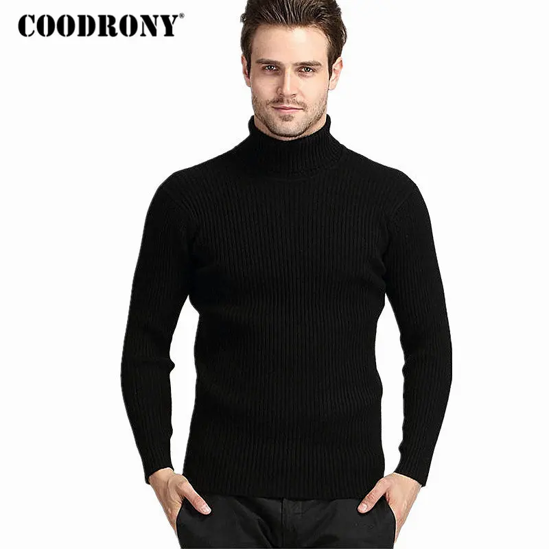 

COODRONY Winter Thick Warm Cashmere Sweater Men Turtleneck Mens Sweaters Slim Fit Pullover Men Classic Wool Knitwear Pull Homme