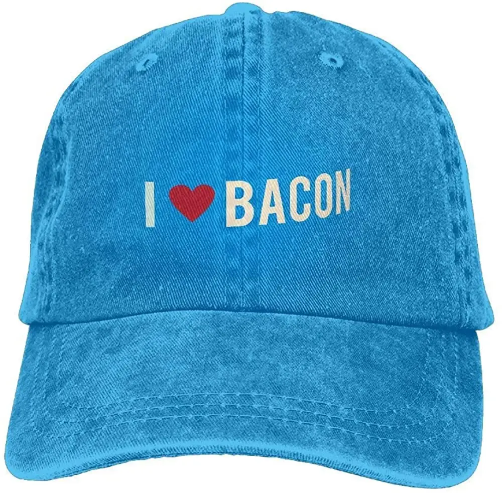 

bowlife Adult's I Heart Bacon Denim Baseball Hat Adjustable Street Rapper Hat