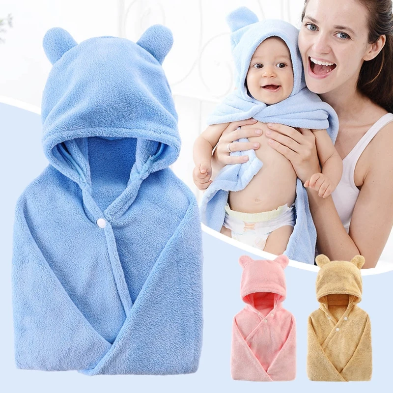 

Baby Cartoon Cute Bear Animal Hooded Bath Towel Ultra Soft Super Absorbent Bathrobe Cloth Robe Unisex for Boys Girls