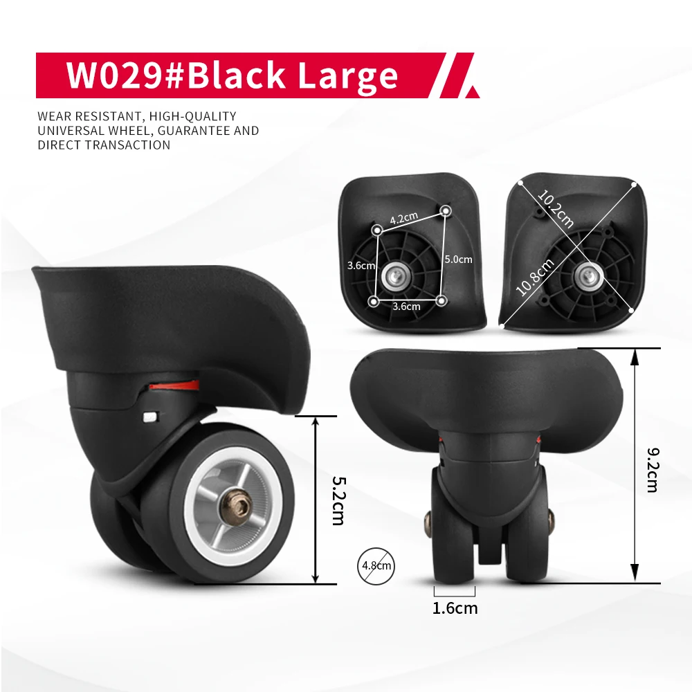 DiLong W029 Trolley suitcase universal silent wheel luggage accessories wheels black grey silent wheels replacement casters