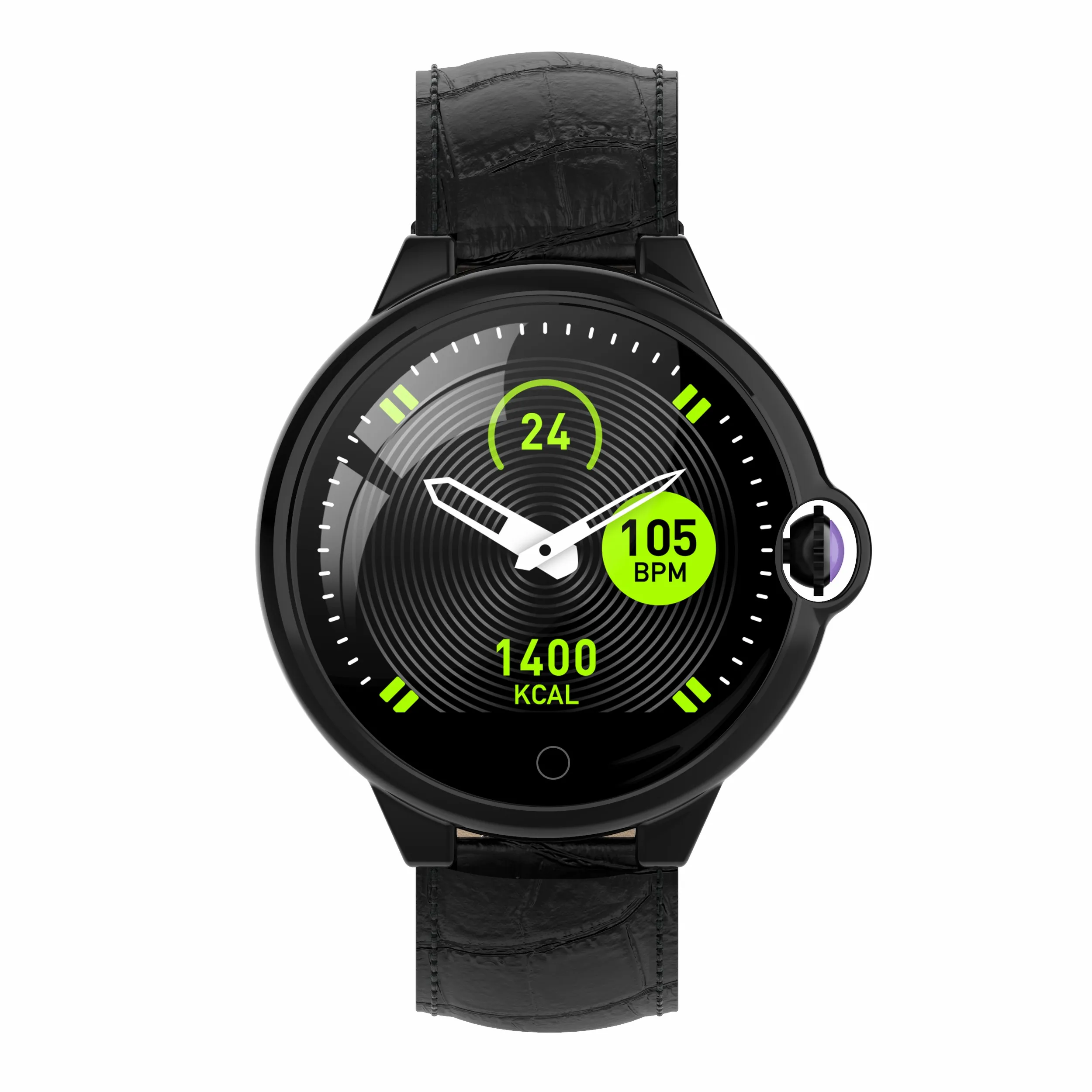 Jet Black Leather Diggro Смарт часы DR88 Bluetooth водонепроницаемый полный большой цветной экран сердечный ритм кровяное давление мониторинг сна классический стиль - Цвет: Jet Black Leather