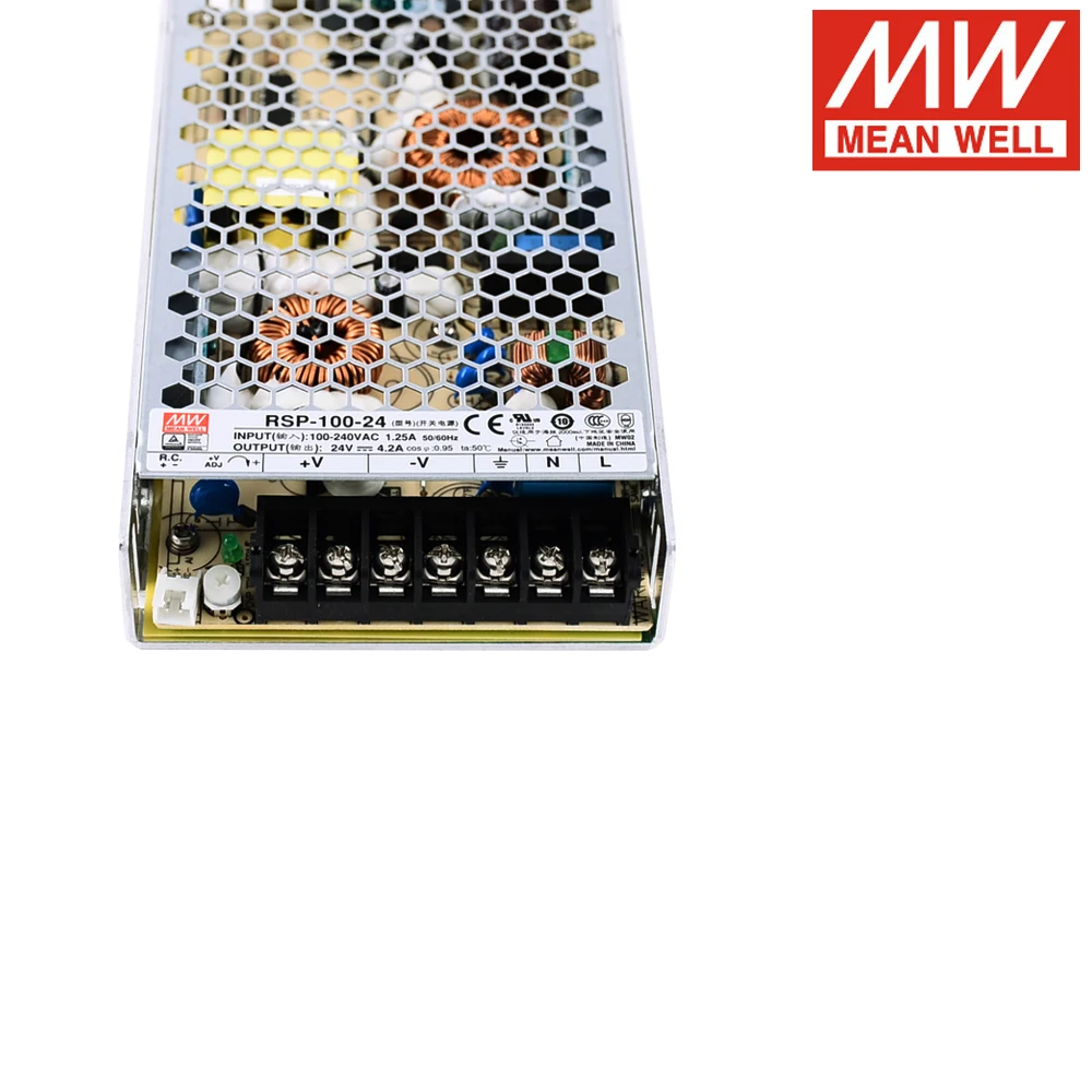 Mean Well RSP-100 110V/220V AC TO DC 3 V 5V 7 5 12V 13 15V 24V 27V 48V 100W PFC единичный выходной импульсный